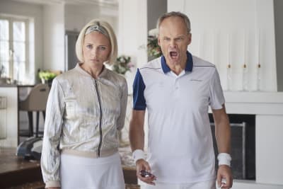 Mickan och Fredde i Solsidan-filmen.