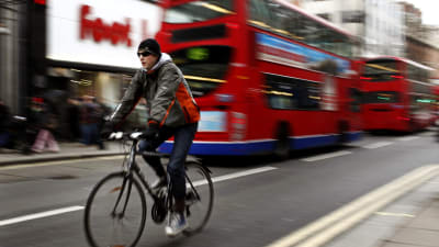 Dubbeldäckare i London.