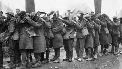 Brittiska trupper förblindade av tårgas 10 April 1918