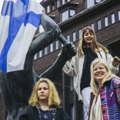 Guldfest i Helsingfors efter ishockey-VM 1995.