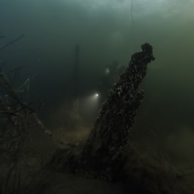 Undervattensbild på skeppsvraket Blekinge som påträffats utanför Karlskrona i Sverige.
