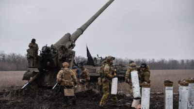 Ukrainska styrkor på slagfältet nära Bachmut