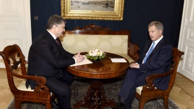 Ukrainas presient Petro Porosjenko och president Sauli Niinistö.