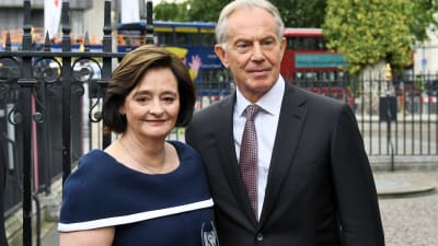Storbritanniens tidigare premiärminister Tony Blair och hans hustru Cherie Blair.