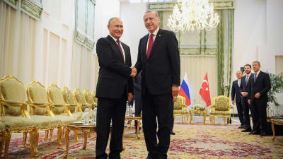 Vladimir Putin och Recep Tayyip Erdogan träffas i Iran den 7 september 2018