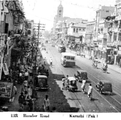 Katunäkymä Karachissa 1930-luvulla