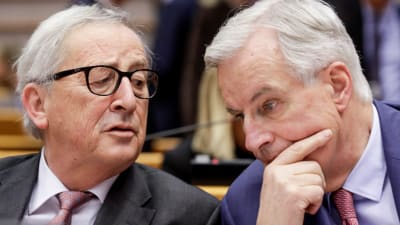 EU-kommissionens ordförande Jean-Claude Juncker och EU-förhandlaren Michel Barnier.