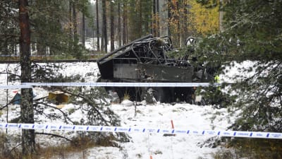 Bild från olycksplats i Raseborg.