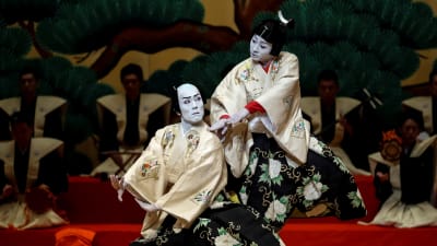 Japansk kabukisällskap håller föreställning i Spanien 