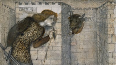 Theseus och Minotaurus i Edward Burne-Jones målning.