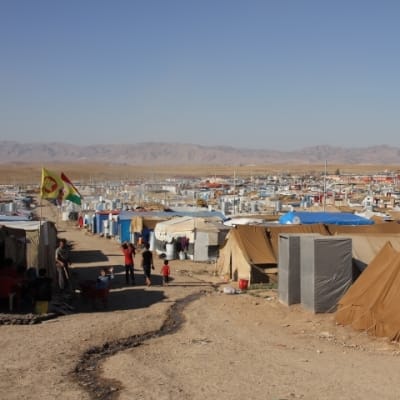 Flyktinglägret Domiz nära staden Duhok i Iraksika kurdistan