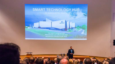 Presskonferans vid Wärtsilä.