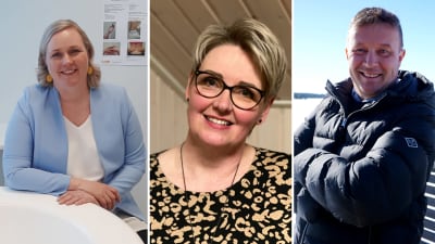 Collage med tre nyvalda riksdagsledamöter. 