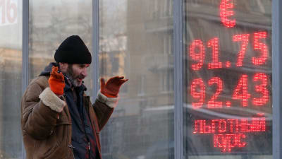Valutakurser i Moskva den 21 januari 2016.