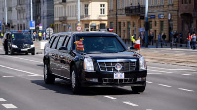 En bild på USA:s presidents bil the Beast