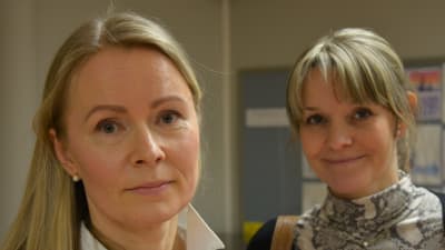 Susanne Agte och Ami Le Bell-Rönnlöf, två aktiva mammor i Sirkkala skola i Åbo.
