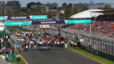 Starten på Formel 1 Grand Prixt i Melbourne 2016.