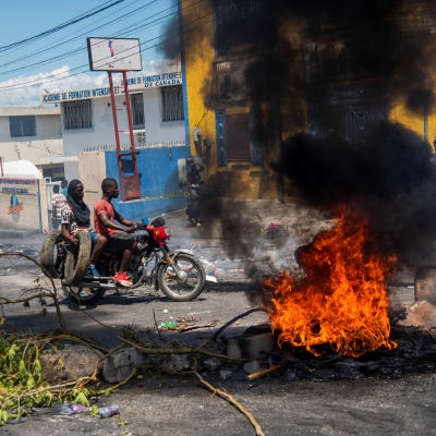 Vägbarrikader i Haiti