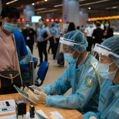 Kiinan erityishallintoalue Macaon rajalla Etelä-Kiinassa rekisteröitiin terveystietoja sisältäviä QR-koodeja 29. syyskuuta 2020.