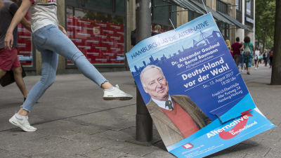 Valaffisch för högerpartiet Alternative für Deutschland i Hamburg inför förbundsdagsvalet i Tyskland i september 2017.