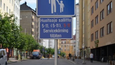 Bild på Vasagatan i Berghäll, där det gjordes ett försök med gågator.
