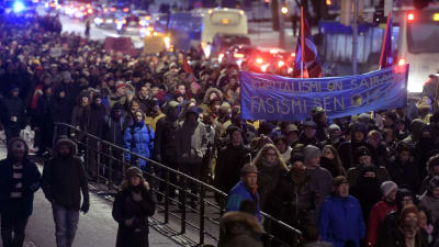 Helsinki ilman natseja-demonstration.