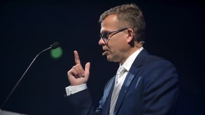 Petteri Orpo håller sitt linjetal på Samlingspartiets partikongress i Björneborg den 6 september 2020.
