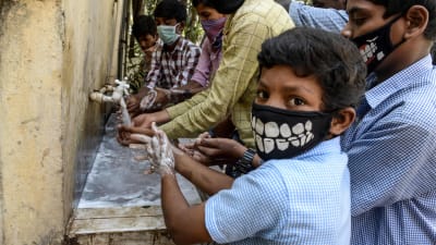 Handtvättning i Indien