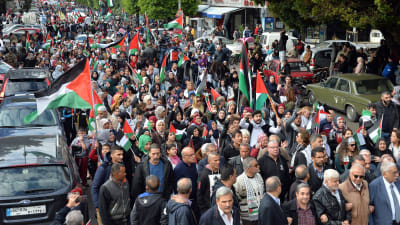 Demonstration i Libanon mot Trumps beslut att erkänna Jerusalem som Israels huvudstad