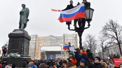 Demonstration i Moskva till stöd för oppositionen.