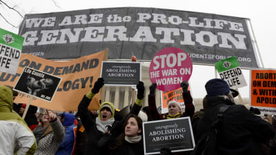 Den så kallade Pro Life lobbyn demonstrerar mot abort