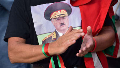 Lukasjenkos anhängare i Minsk 21.8.2020