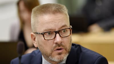 Markku Fredman, polisstyrelsens advokat, under hovrättsbehandlingen av NMR:s existens den 28 augusti 2018.