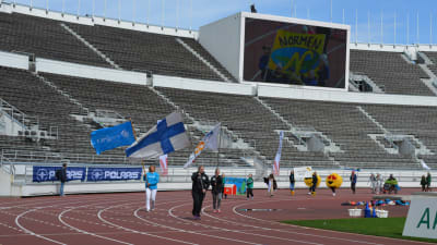 Paraden på Olympiastadion.