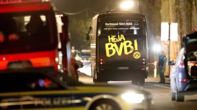 Borussia Dortmunds buss efter attentatet den 11 april 2017.
