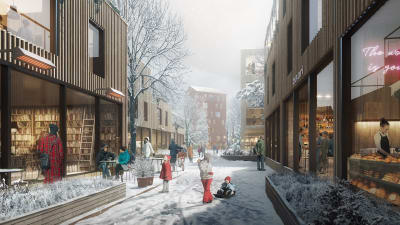 Vision över hur kvarteren kring Åbo Akademi ska se ut i framtiden. 