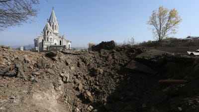Också armeniernas katedral i Sjusji ska ha skadats i de senaste azeriska bombardemangen.