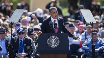Barack Obama talar under 70-årsdagen av Dagen D.