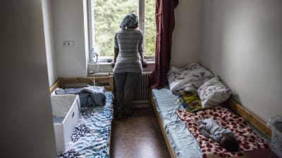 Asylsökande på Röda korsets flyktingförläggning i Åbo