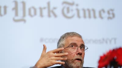 Paul Krugman talar på en tillställning ordnad av New York Times i Mexico City den 18 oktober 2017.