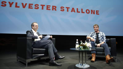 Sylvester Stallone intervjuas av Didier Allouch under Cannes Masterclass 2019.