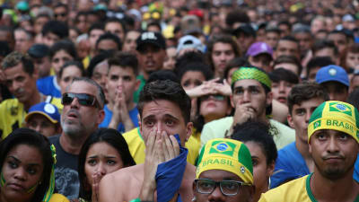 Besvikna brasilianska fans.