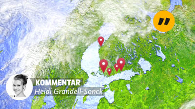 Gps-taggar på karta över Svenskfinland