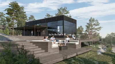 Så här är det tänkt att huvudbyggnaden med reception och restaurang ska se ut.
