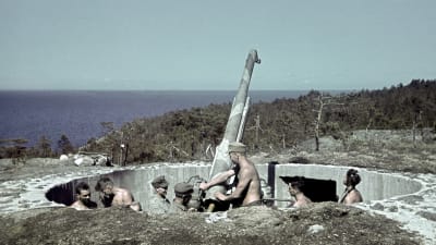 En 76 mm:s luftvärnskanon på ön Hogland, 19.6.1943.