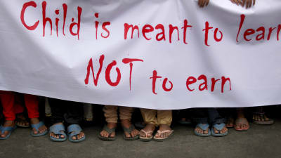 Demonstration mot barnarbetskraft