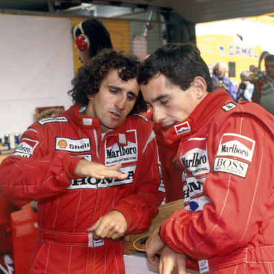Alain Prost och Ayrton Senna körde i samma stall 1988 och 1989.