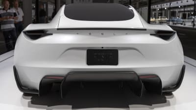 Tesla Roadster på bilmässan i Basel september 2018.