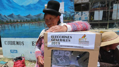 Presidentval i Bolivia. Vallokal i Patamanta 20.10. 2019