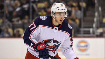 Markus Hännikäinen i en träningsmatch mellan Columbus och Pittsburgh.